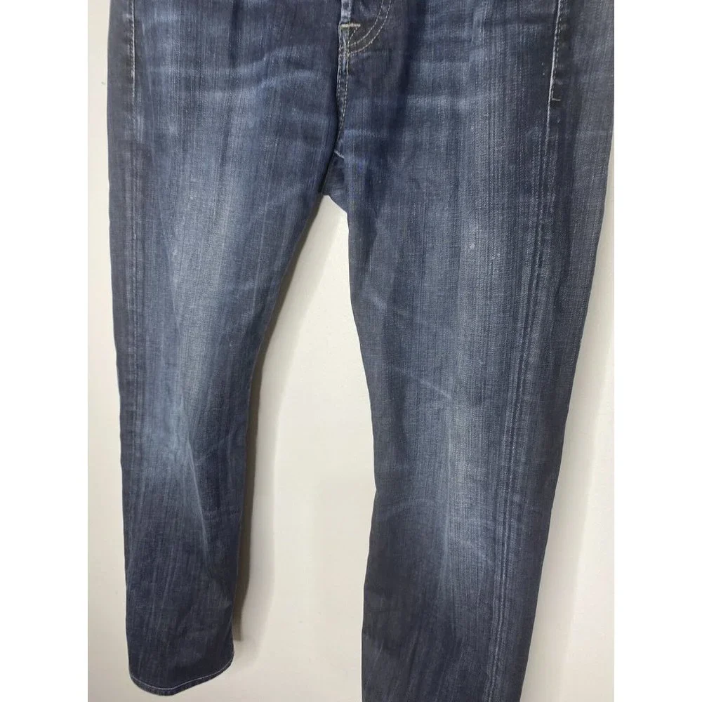 7 For All Mankind Mens Standard Straight Leg Button Fly Jeans Size 32 x 28 Dark - Picture 4 of 9